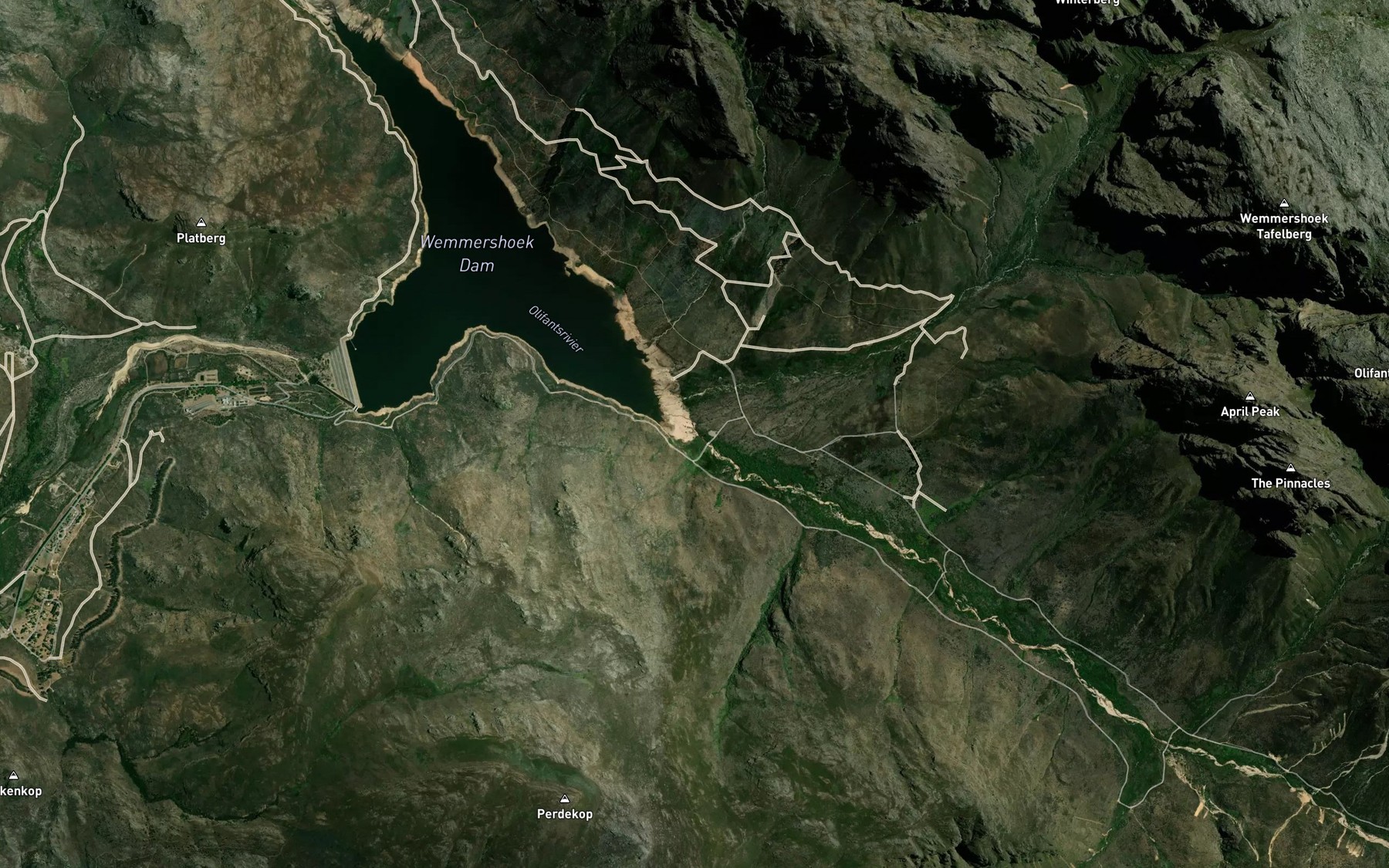 Satellite map of the Olifantsrivier