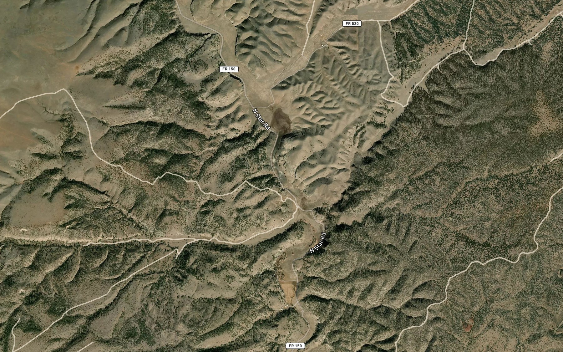 Satellite map of the V-Cross-T Lake