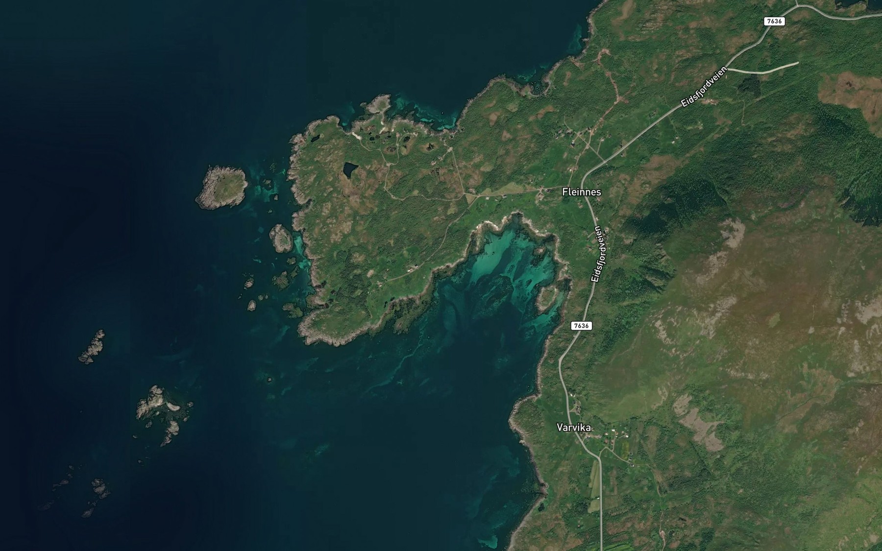 Satellite map of the Svartvika