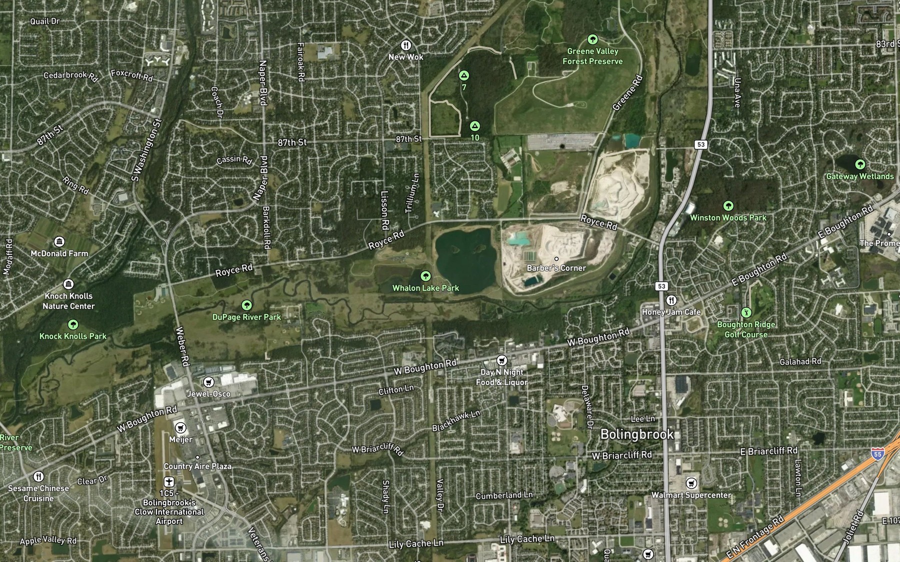 Satellite map of the Spot 1