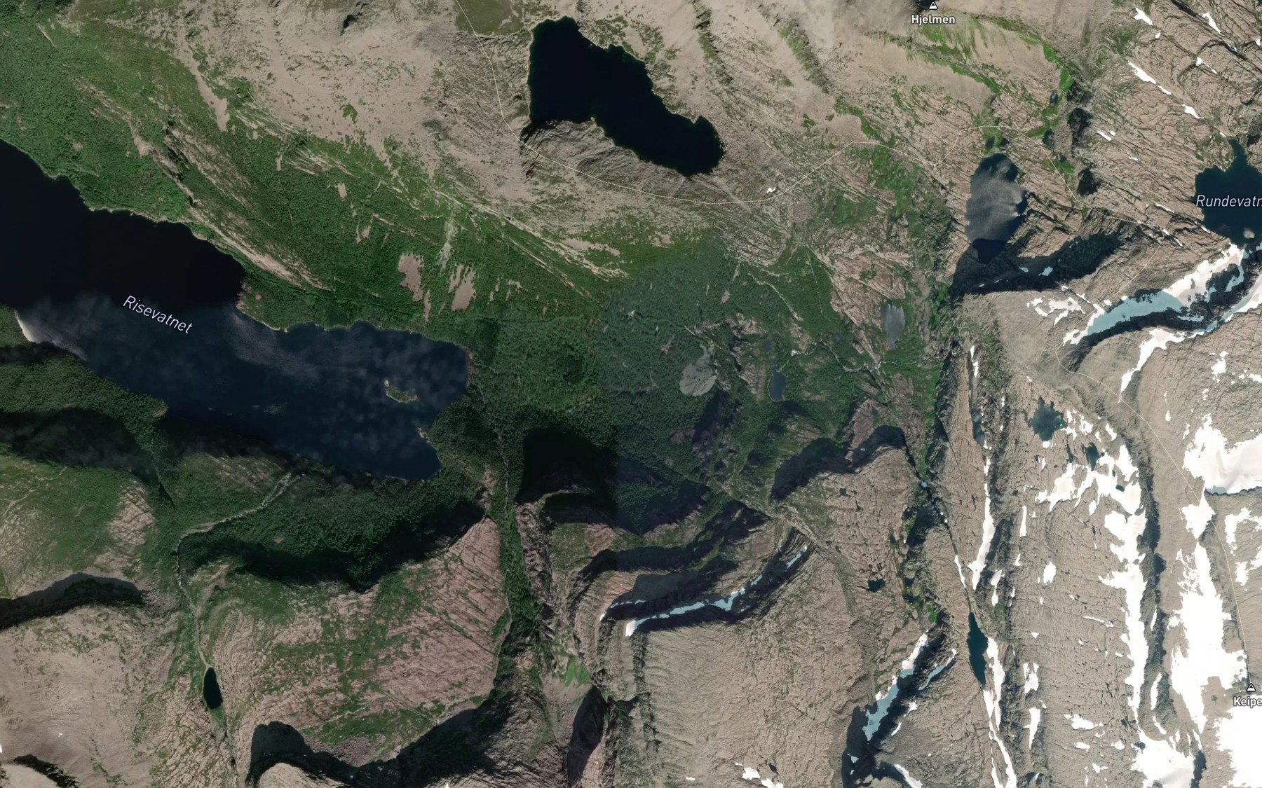 Satellite map of the Elvane
