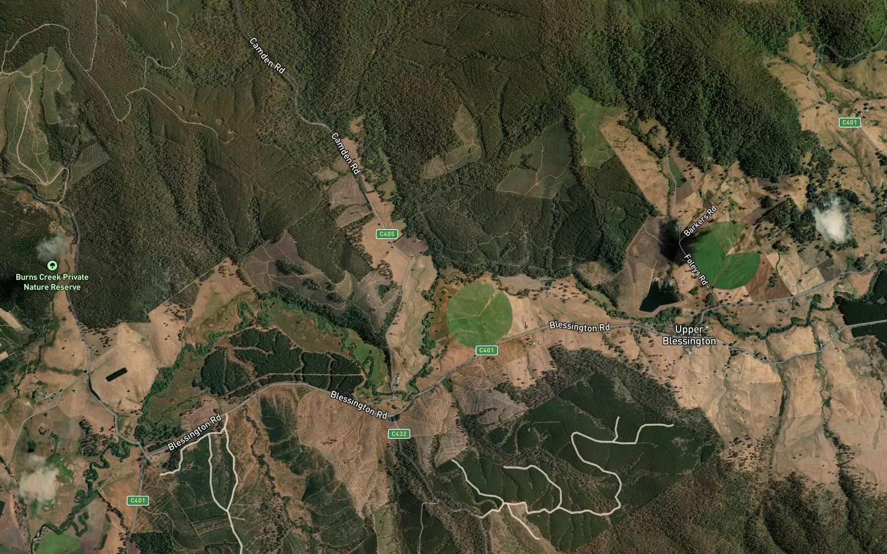 Satellite map of the Ford River