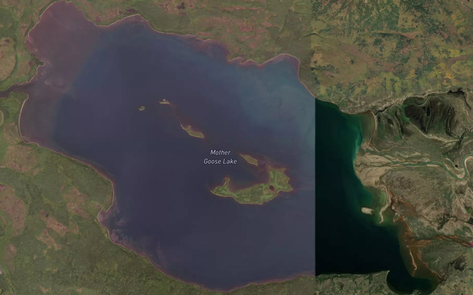 Satellite map of the Mother Goose Lake