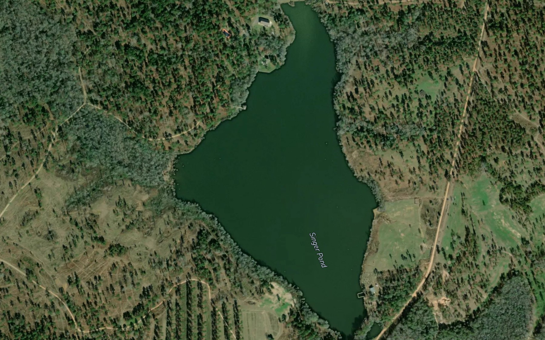 Satellite map of the Singer Pond
