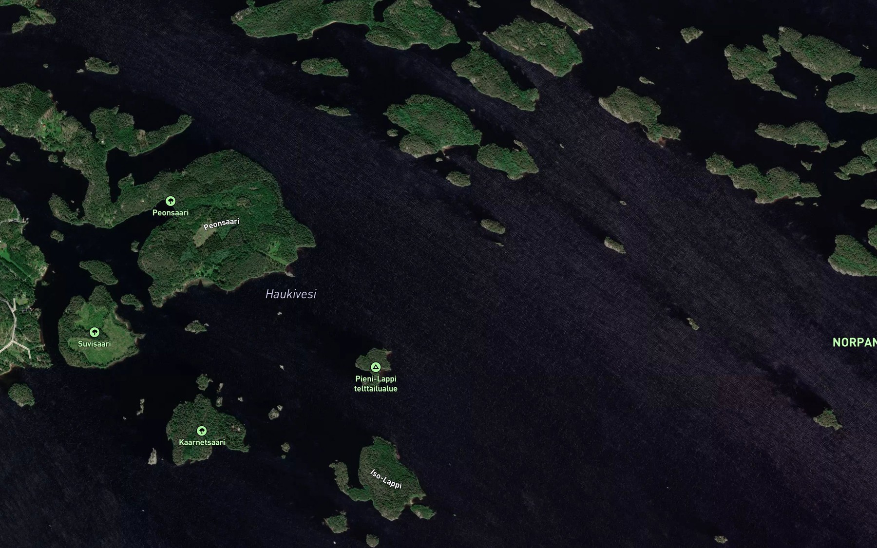 Satellite map of the Peonselka
