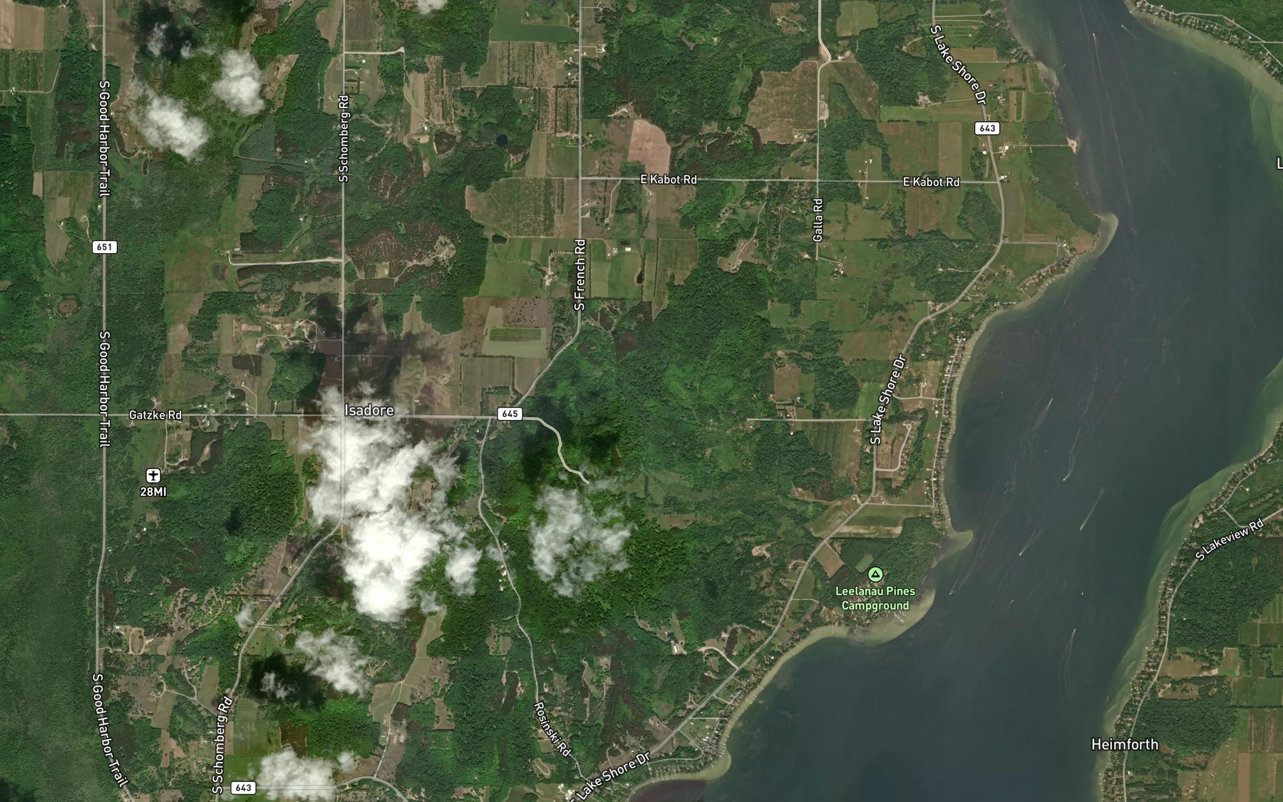 Satellite map of the Rice Creek