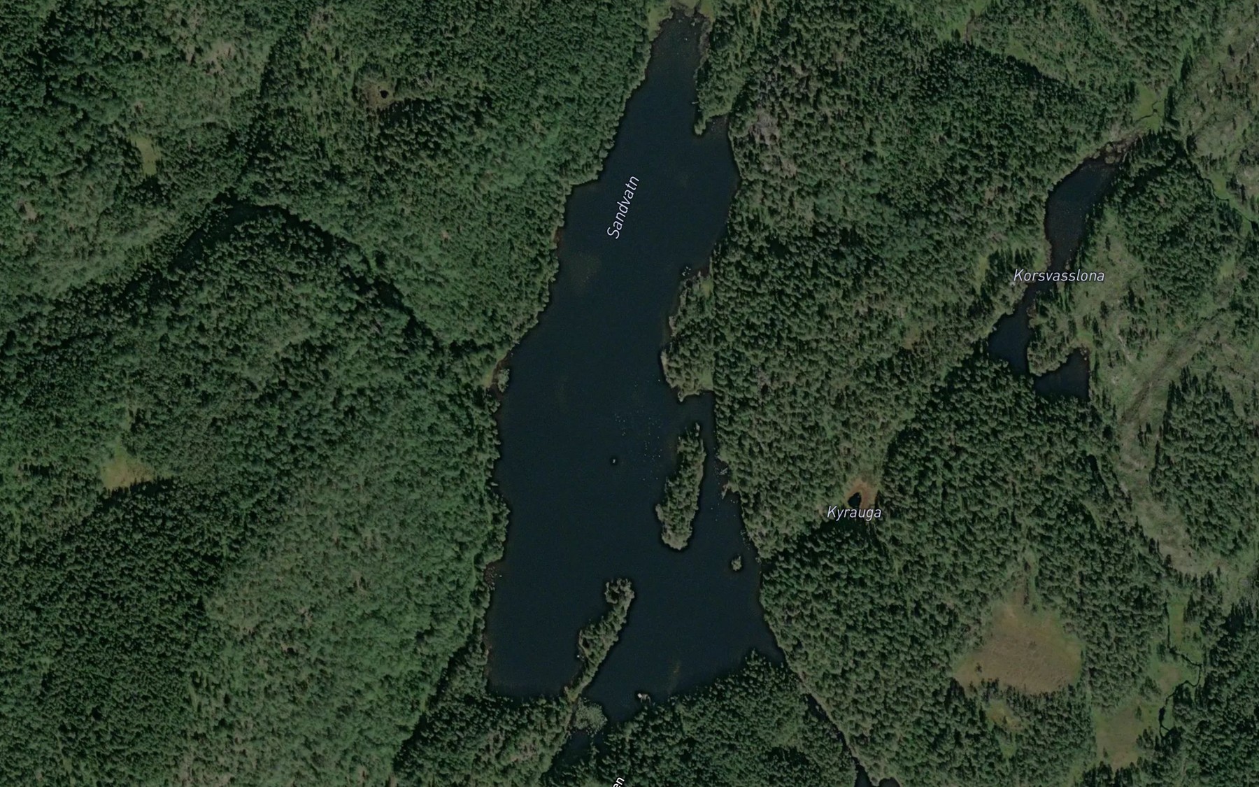 Satellite map of the Sandvatn