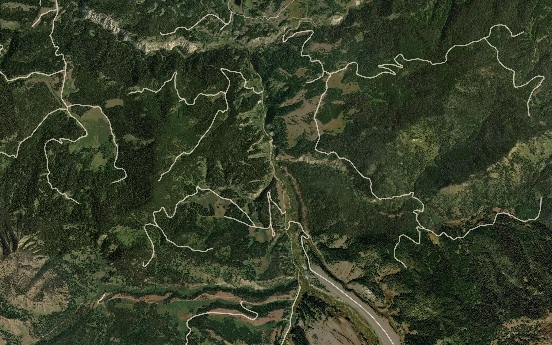 Satellite map of the Nation Creek