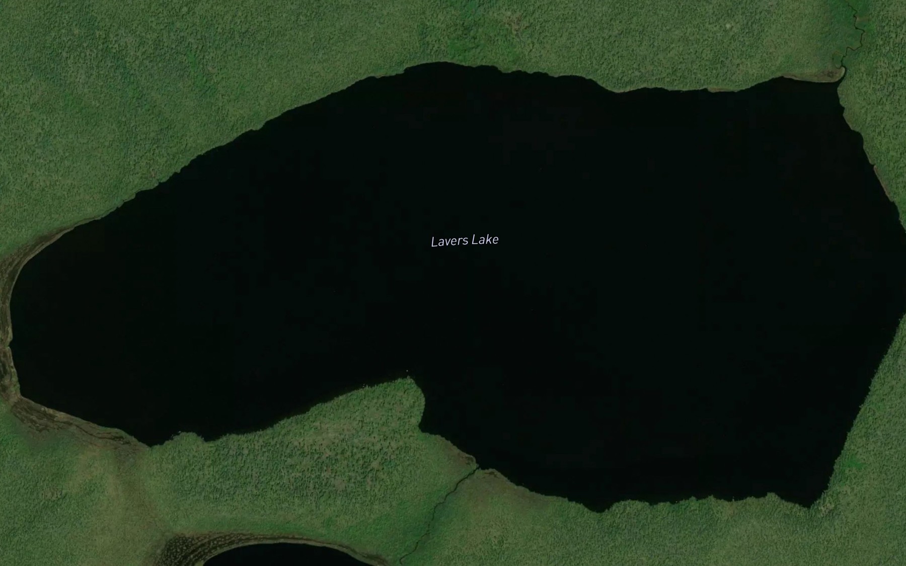 Satellite map of the Lavers Lake