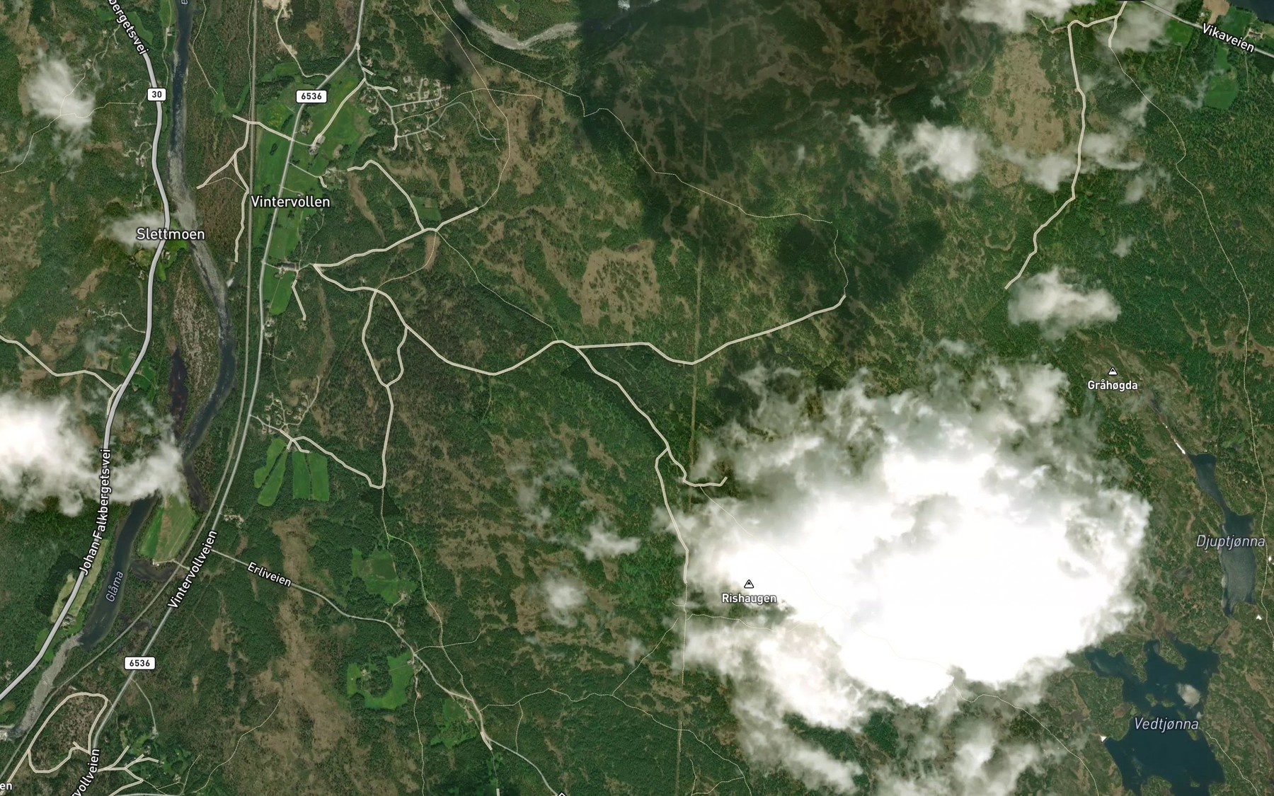 Satellite map of the Vikvegbekken