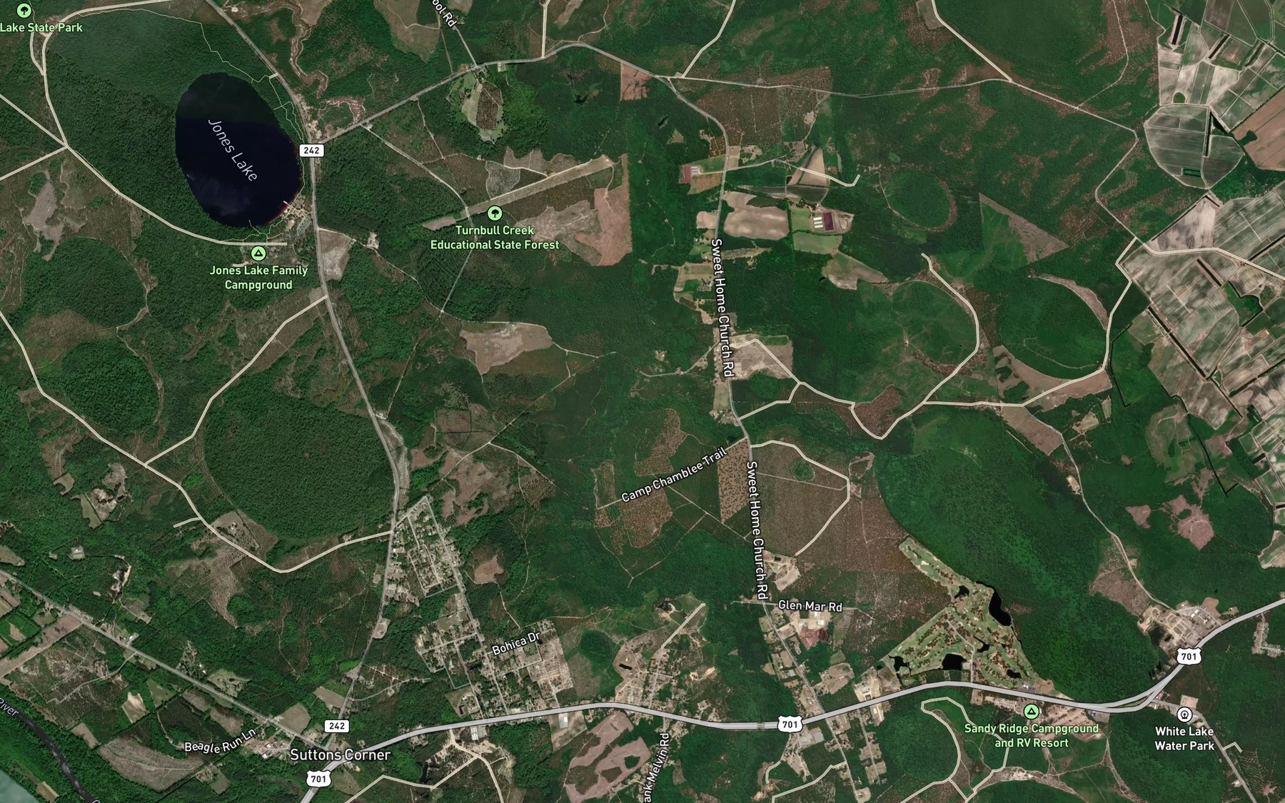 Satellite map of the White Lake Drain