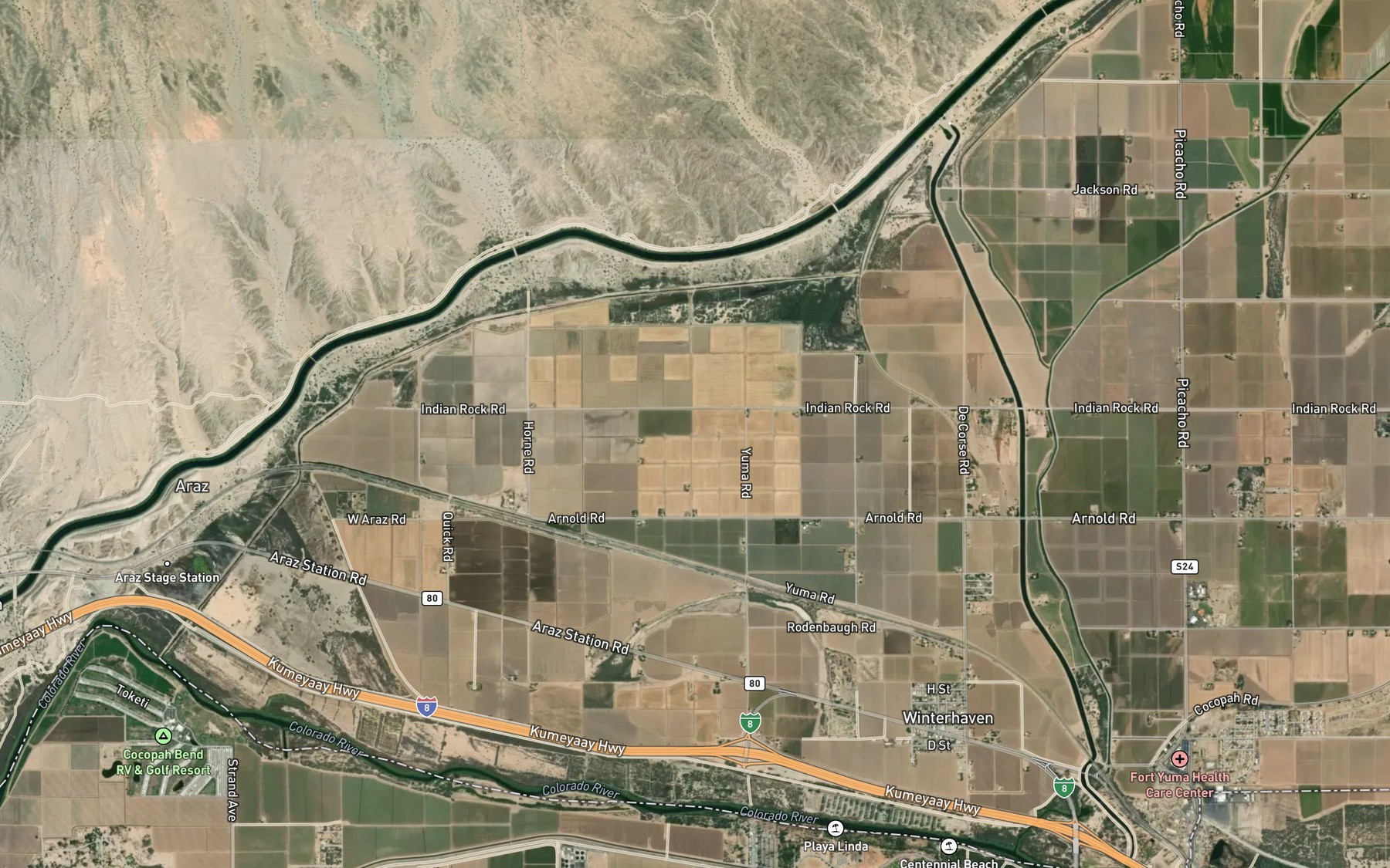 Satellite map of the Concow Lateral