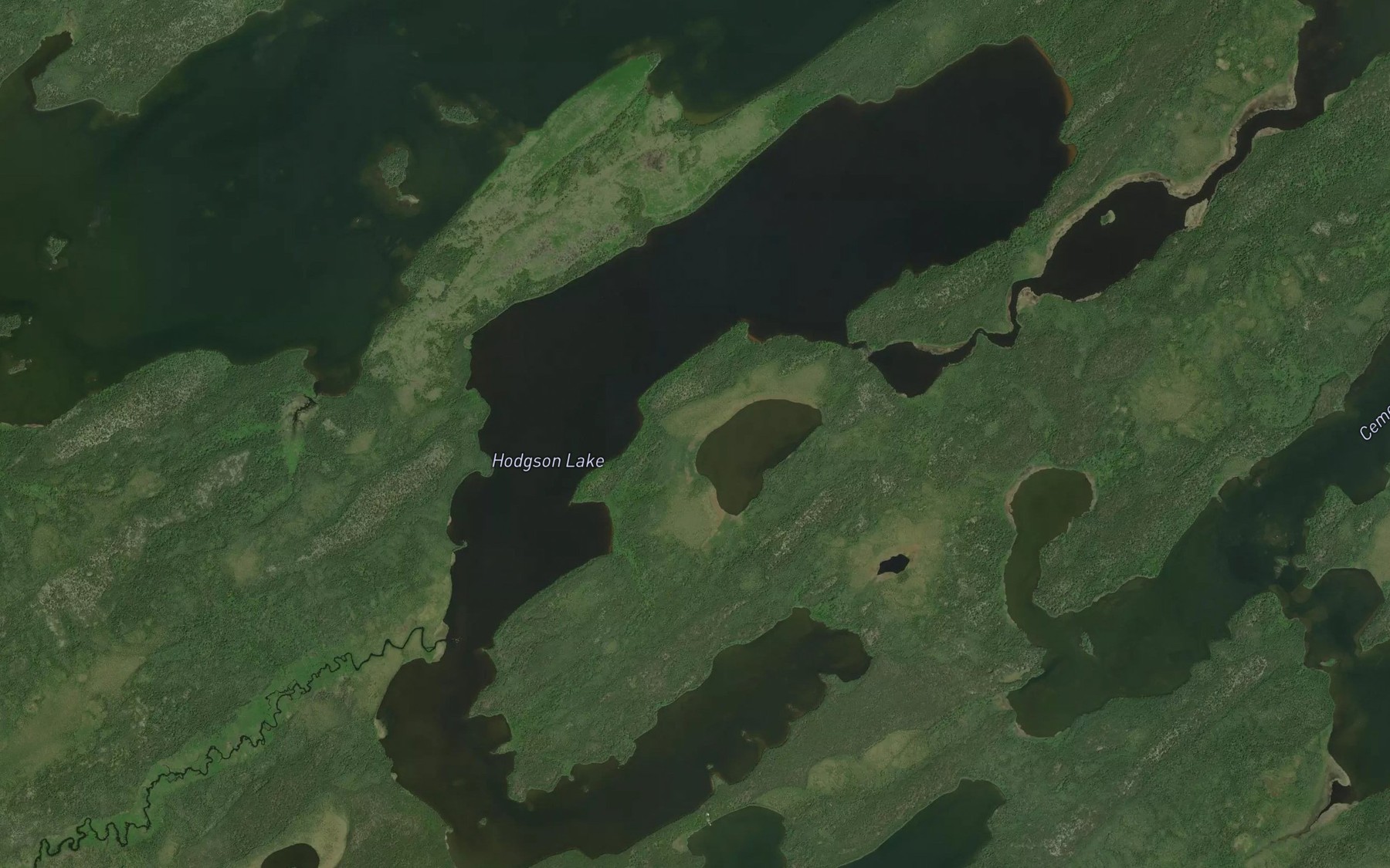 Satellite map of the Hodgson Lake