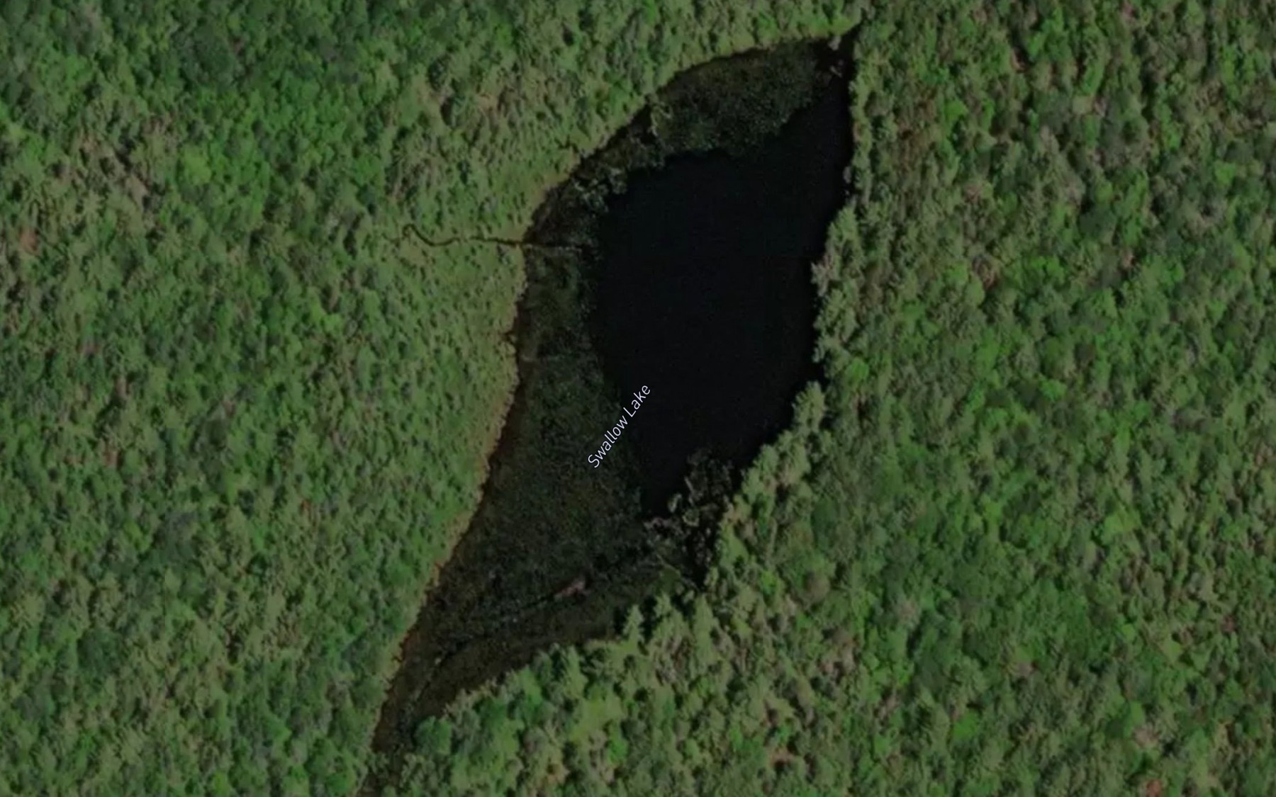Satellite map of the Swallow Lake