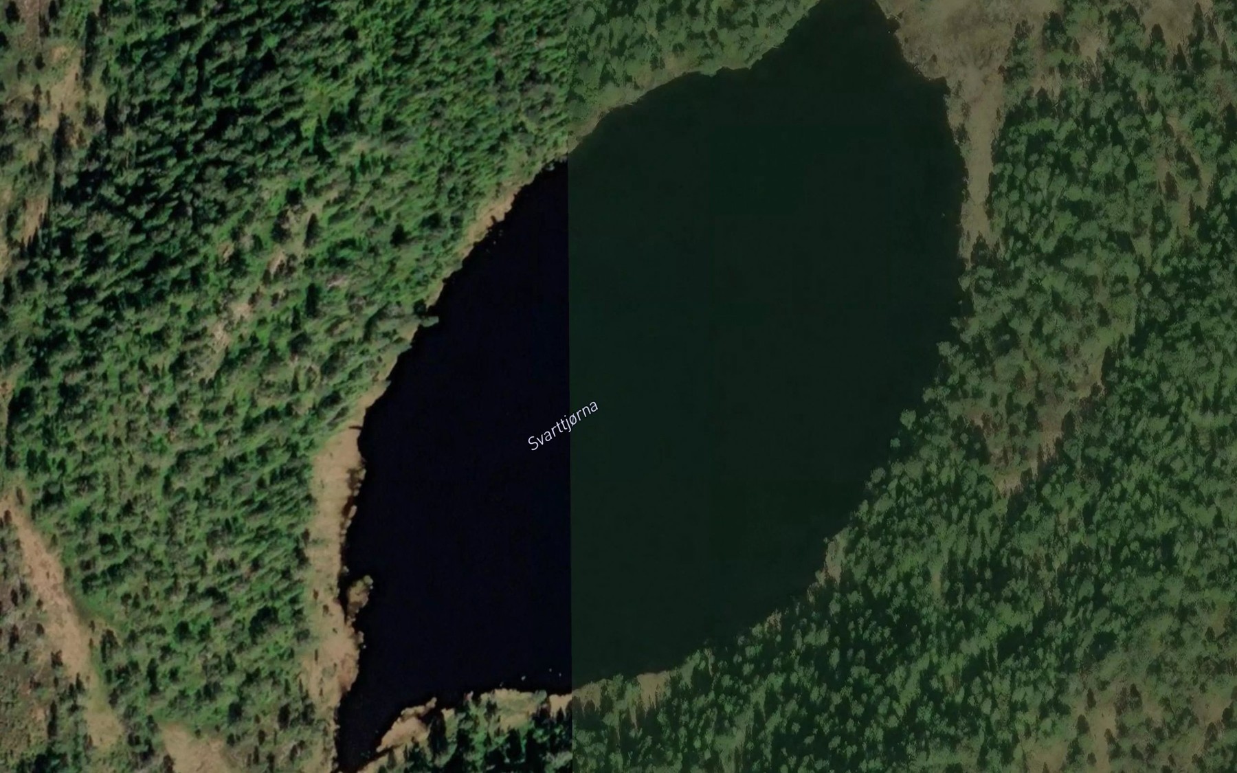 Satellite map of the Svarttjorna