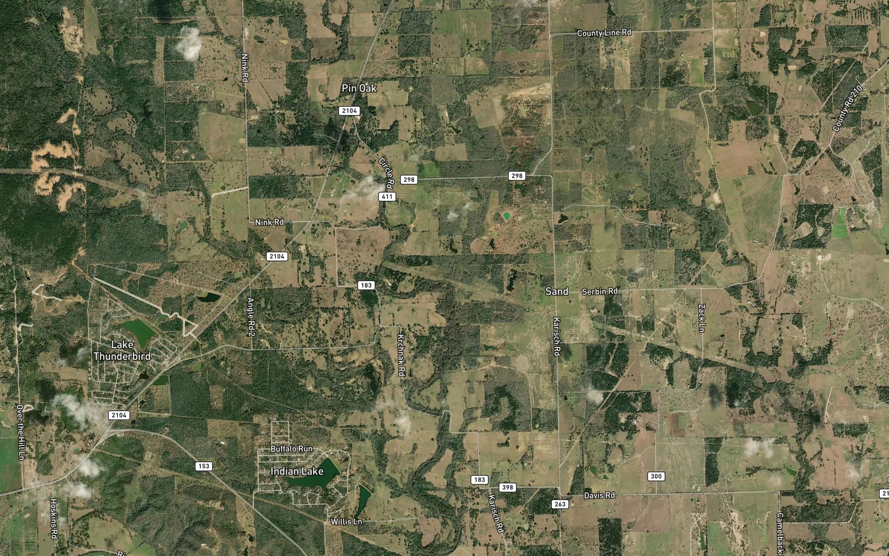 Satellite map of the Grassy Creek