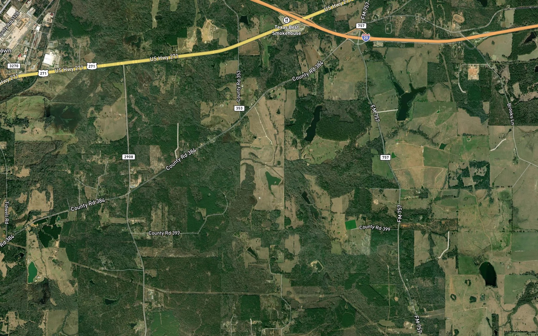 Satellite map of the Auburn Creek