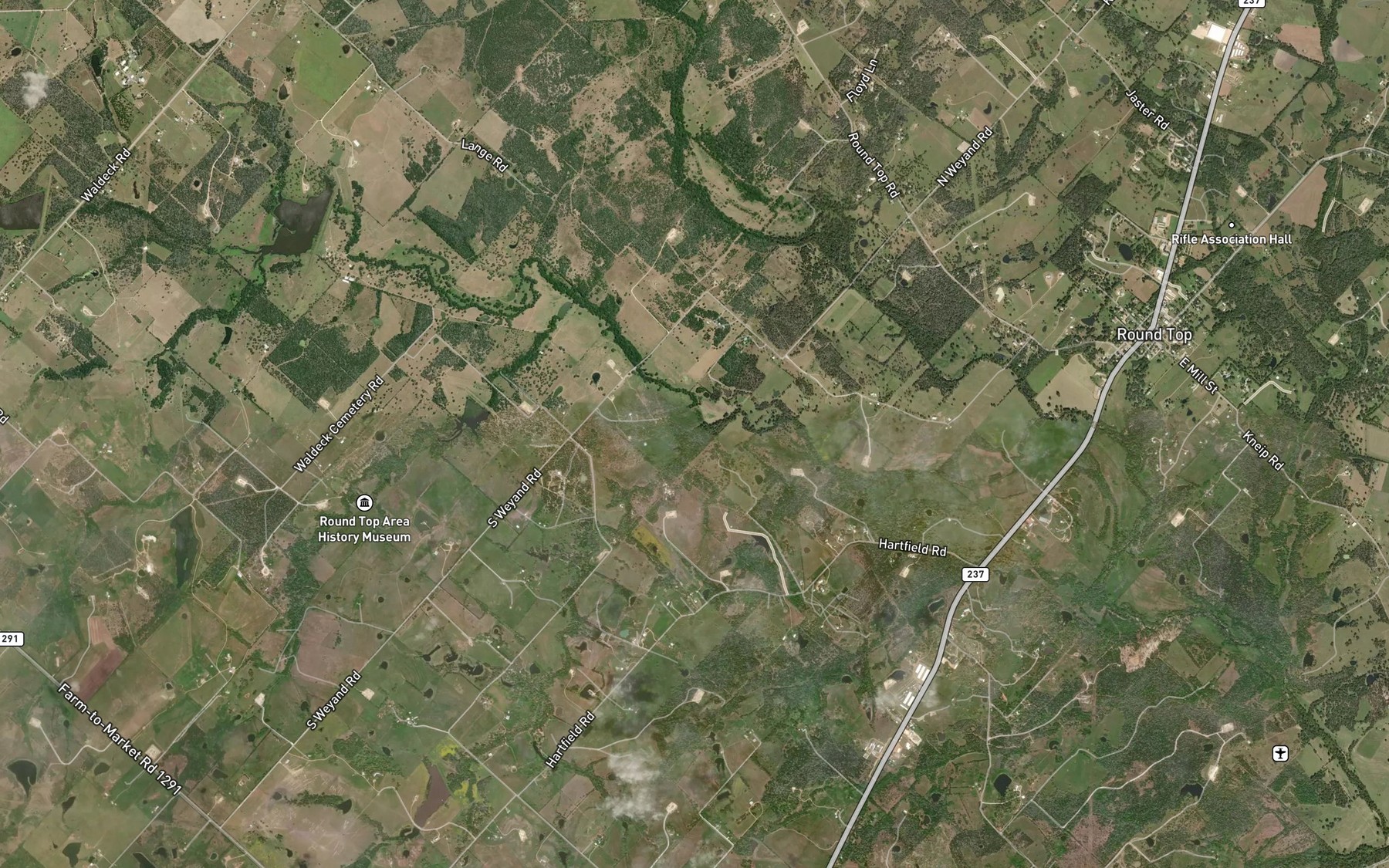 Satellite map of the Williams Branch