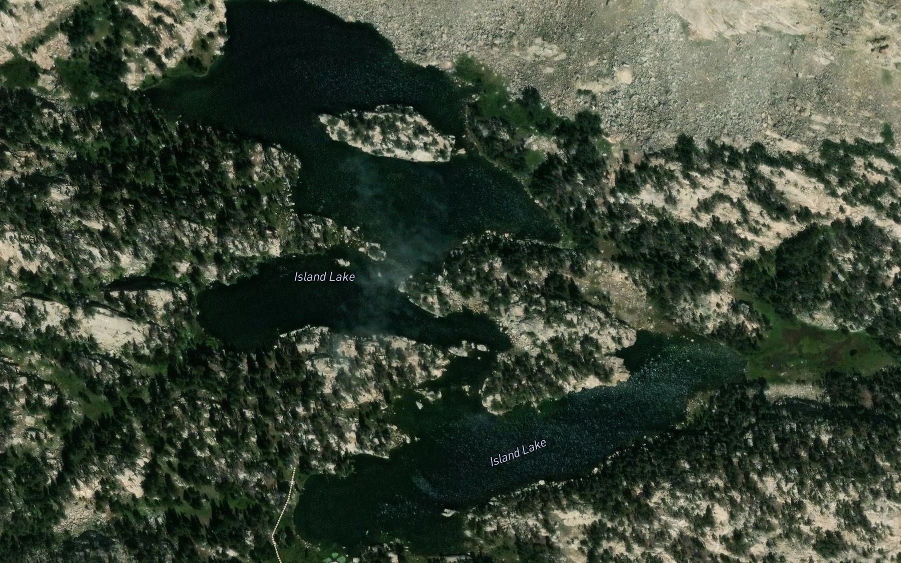 Satellite map of the Island Lake
