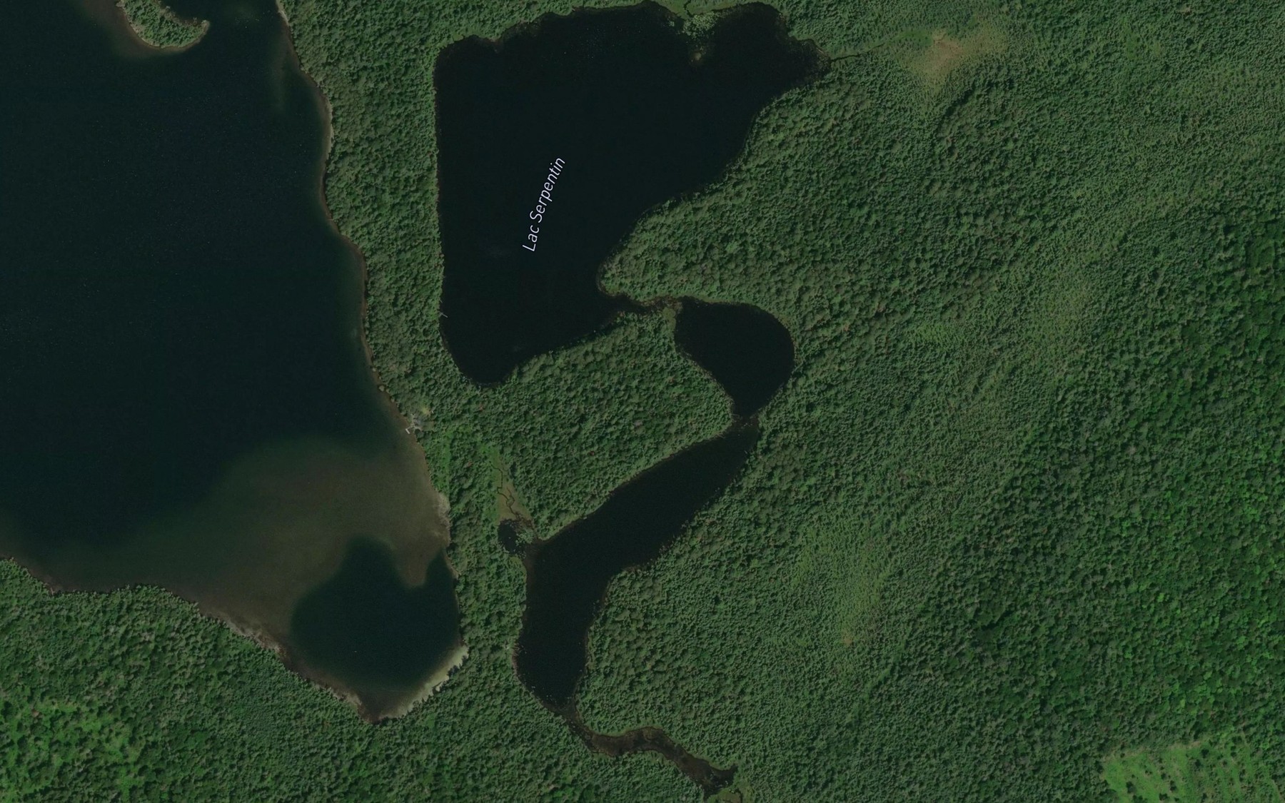 Satellite map of the Lac Serpentin