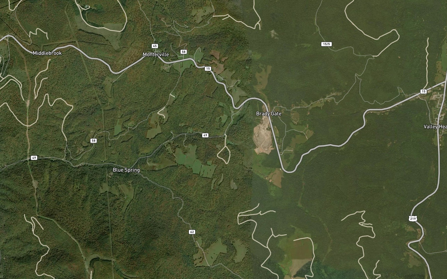 Satellite map of the Blue Spring