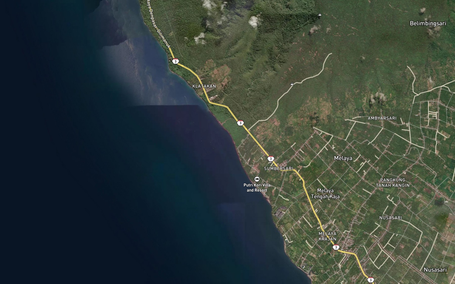 Satellite map of the Teluk Awen
