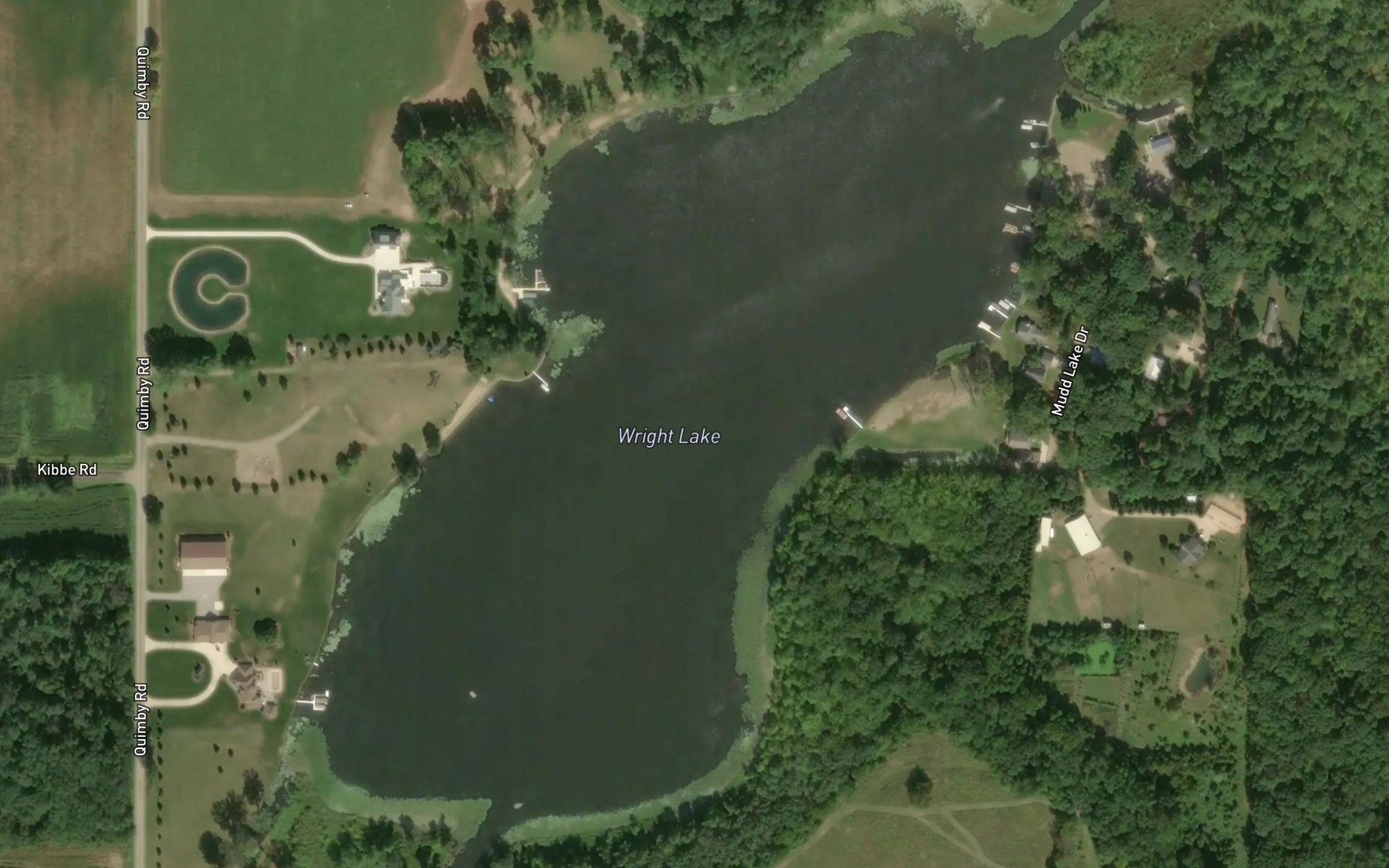 Satellite map of the Wright Lake