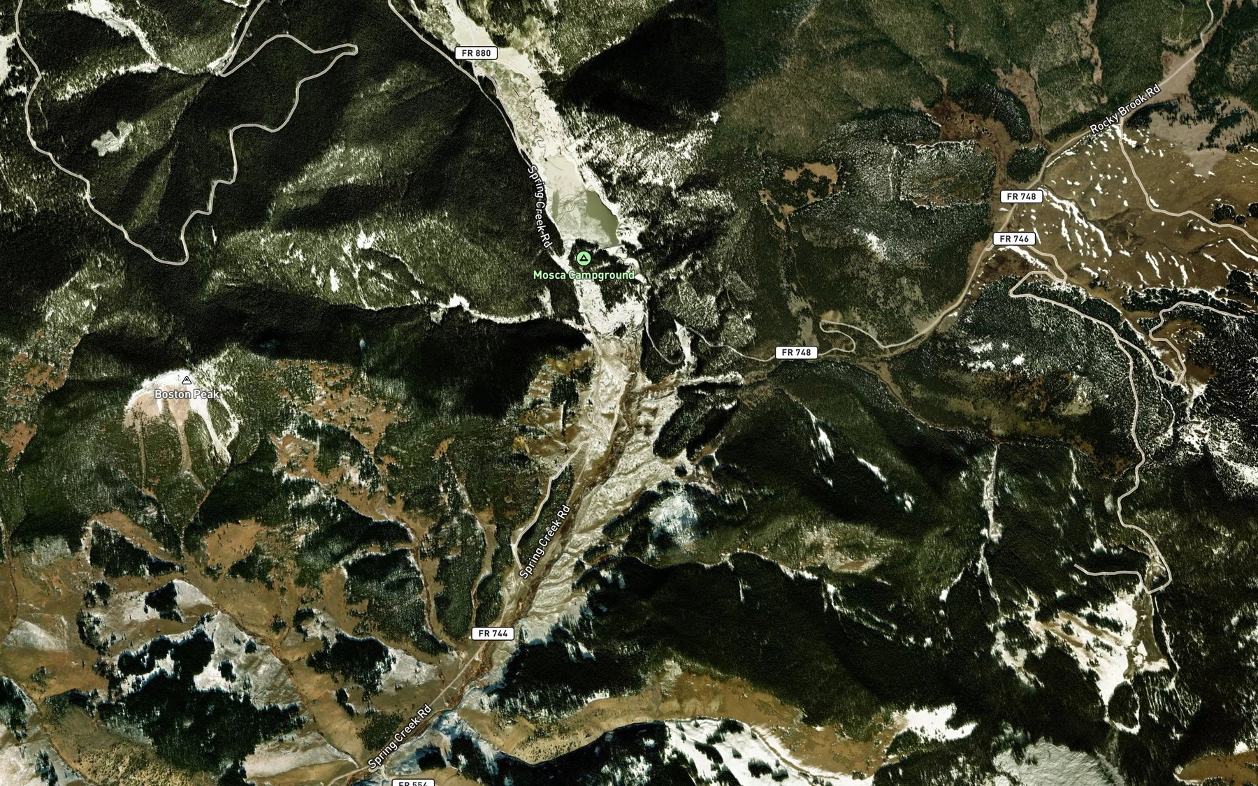 Satellite map of the Rocky Brook