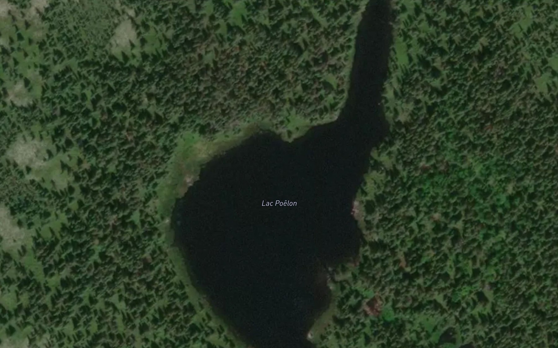 Satellite map of the Lac Poelon