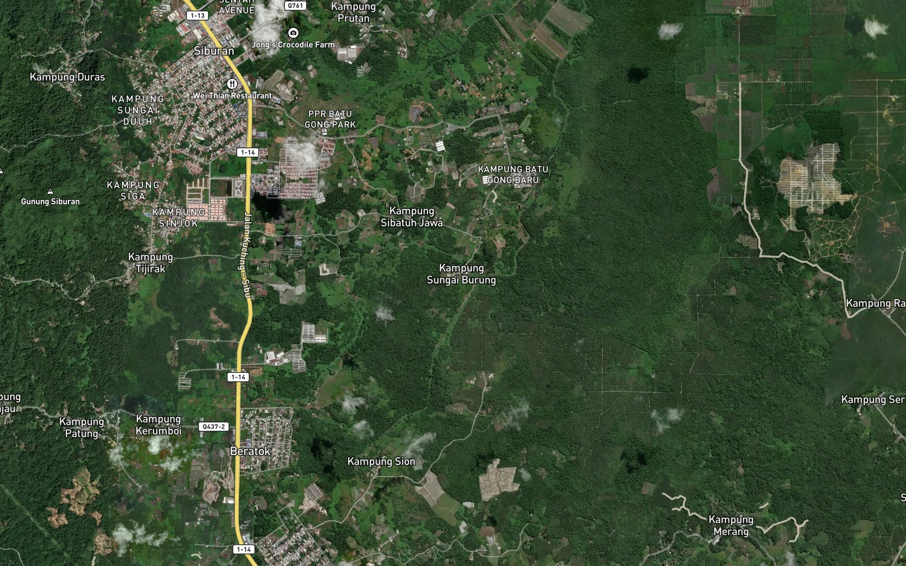 Satellite map of the Sungai Setuboh