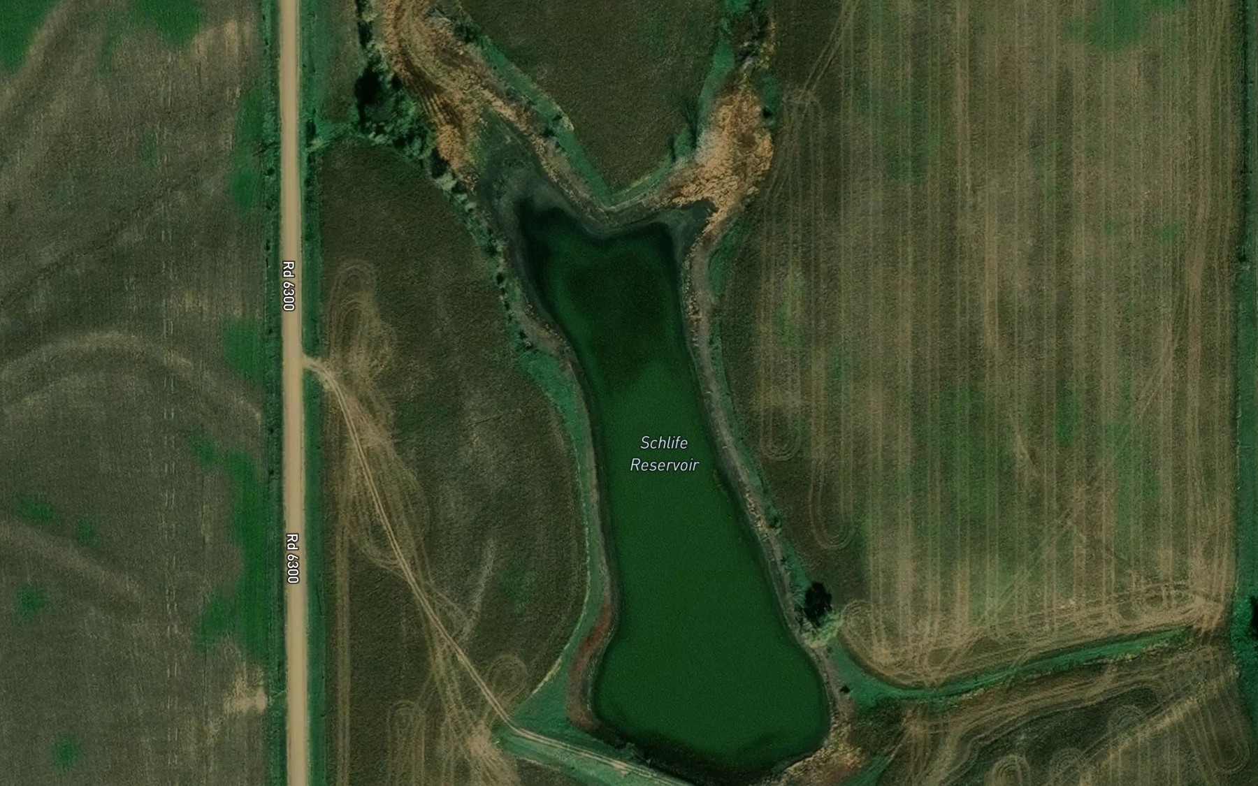 Satellite map of the Schlife Reservoir