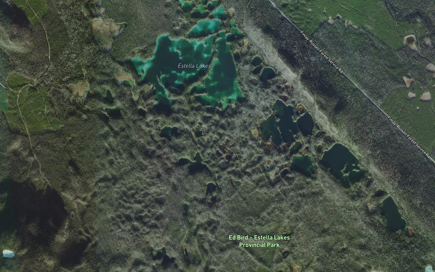 Satellite map of the Estella Lakes