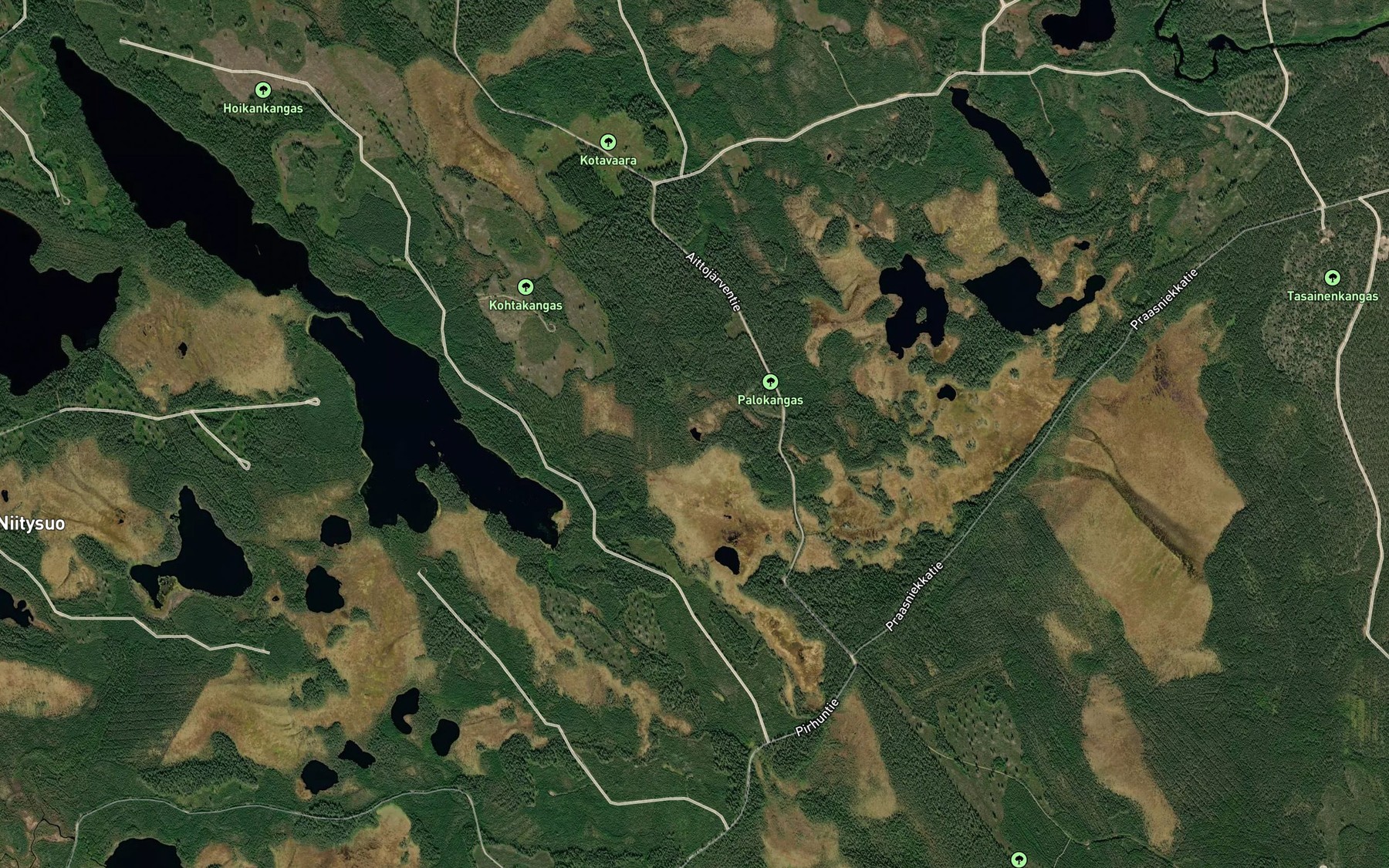 Satellite map of the Ahvenlampi