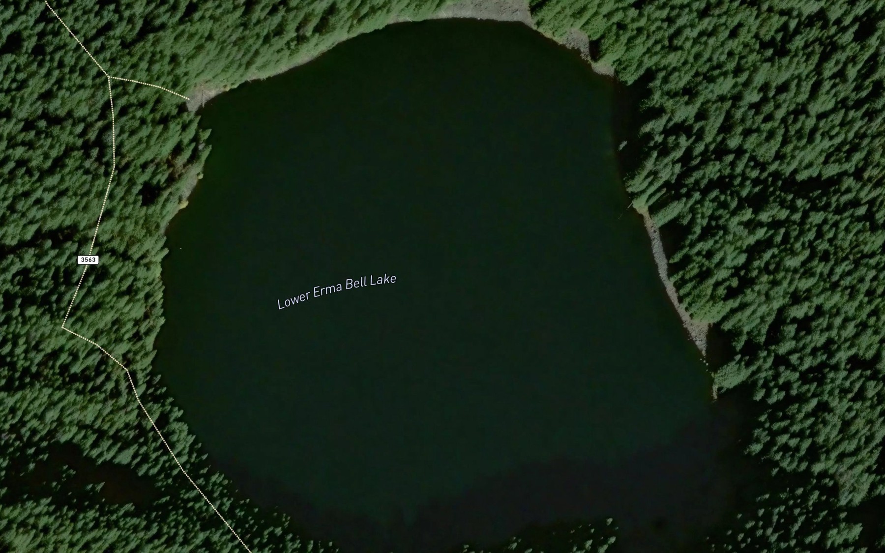 Satellite map of the Lower Erma Bell Lake