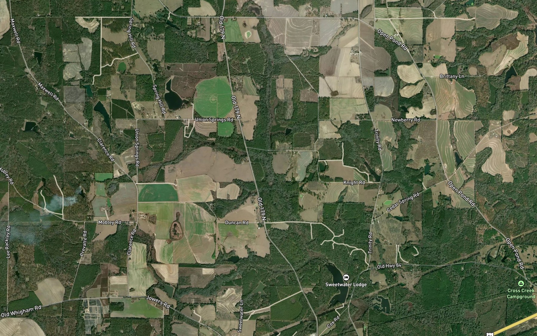 Satellite map of the Popple Branch