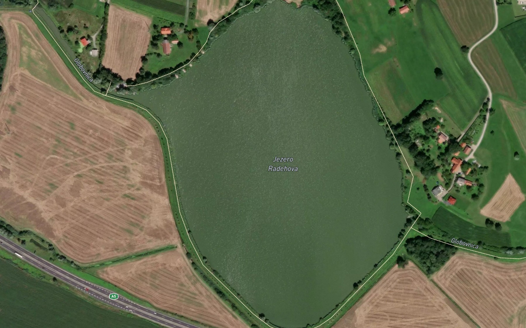 Satellite map of the Jezero Radehova