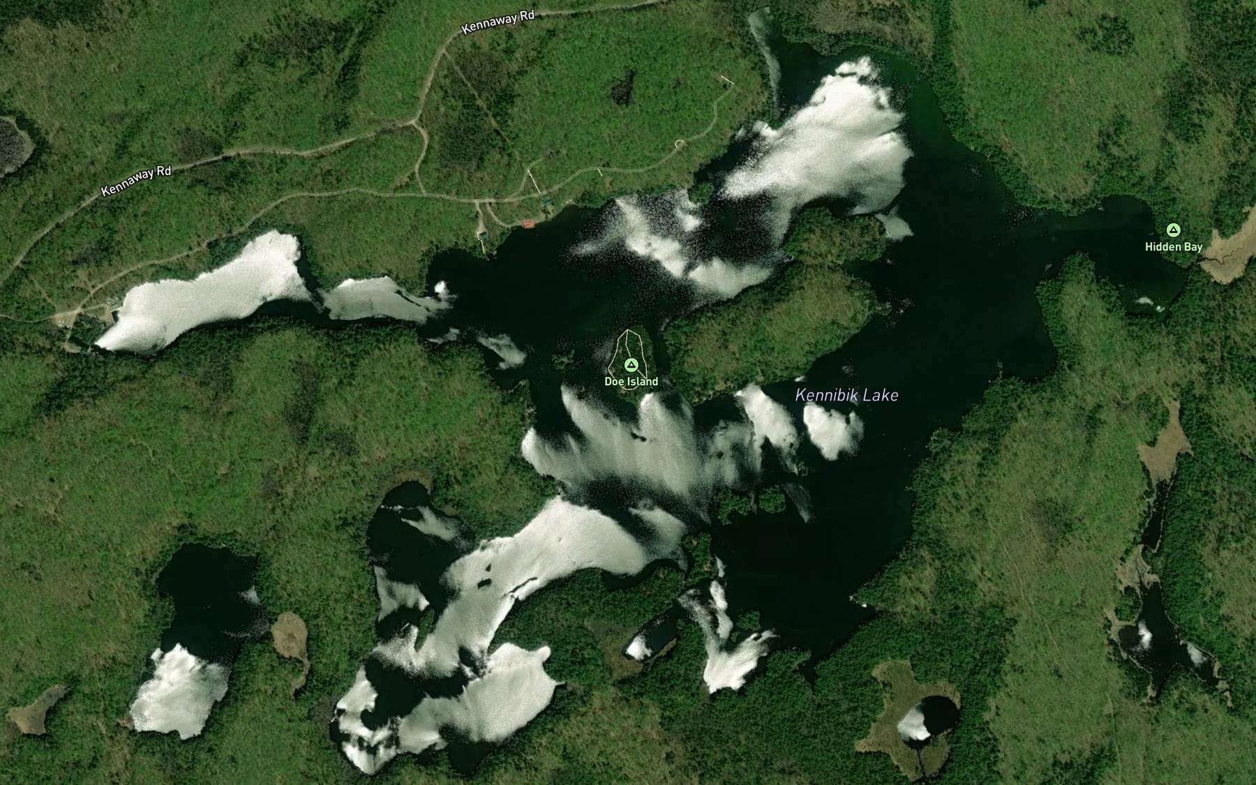 Satellite map of the Kennibik Lake