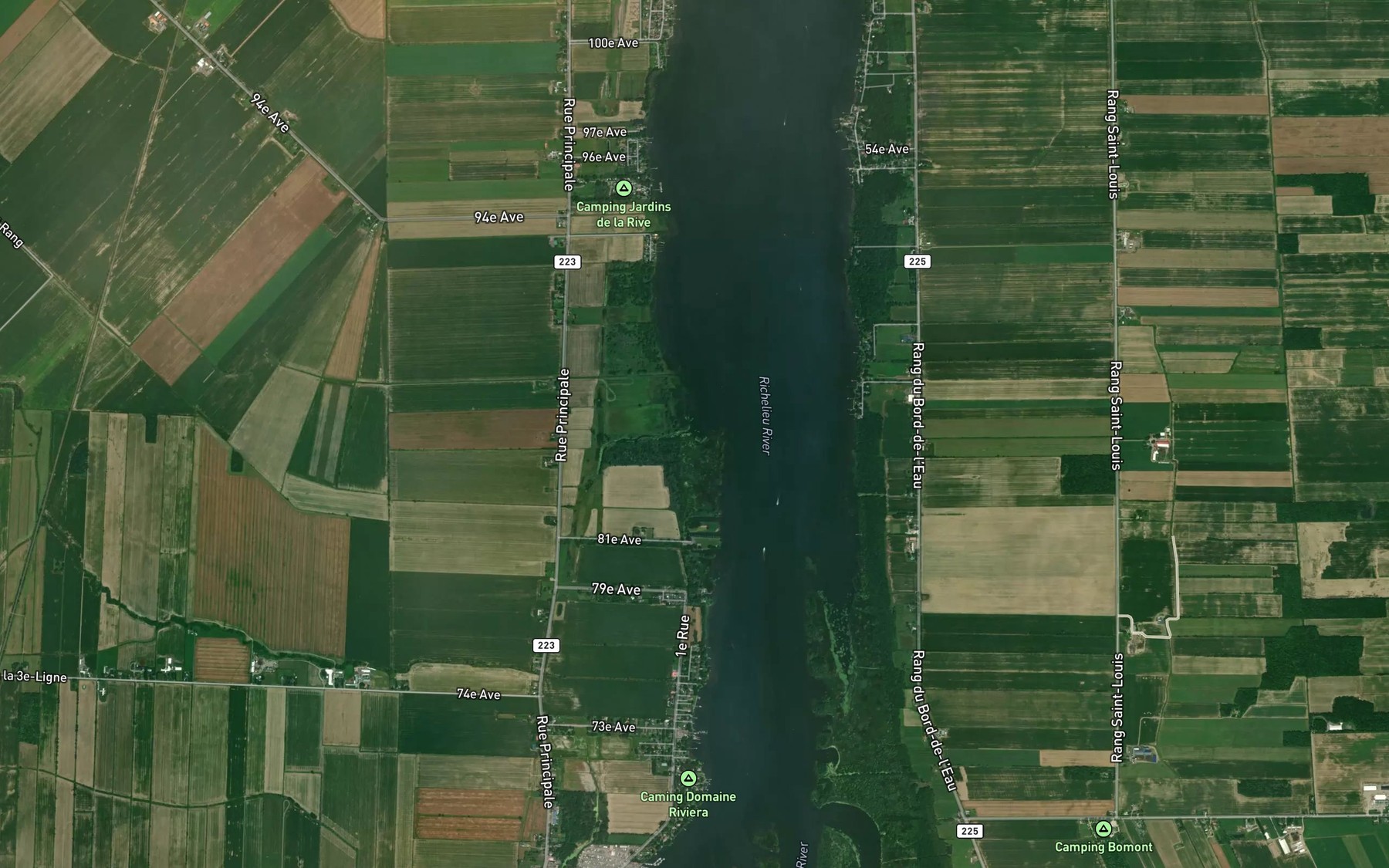 Satellite map of the Riviere Bleury