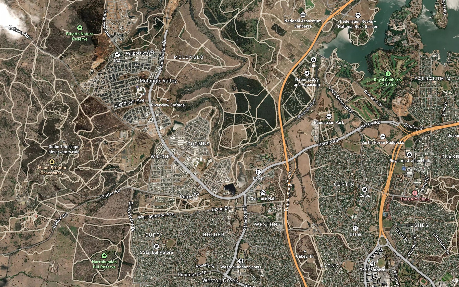 Satellite map of the Western Creek