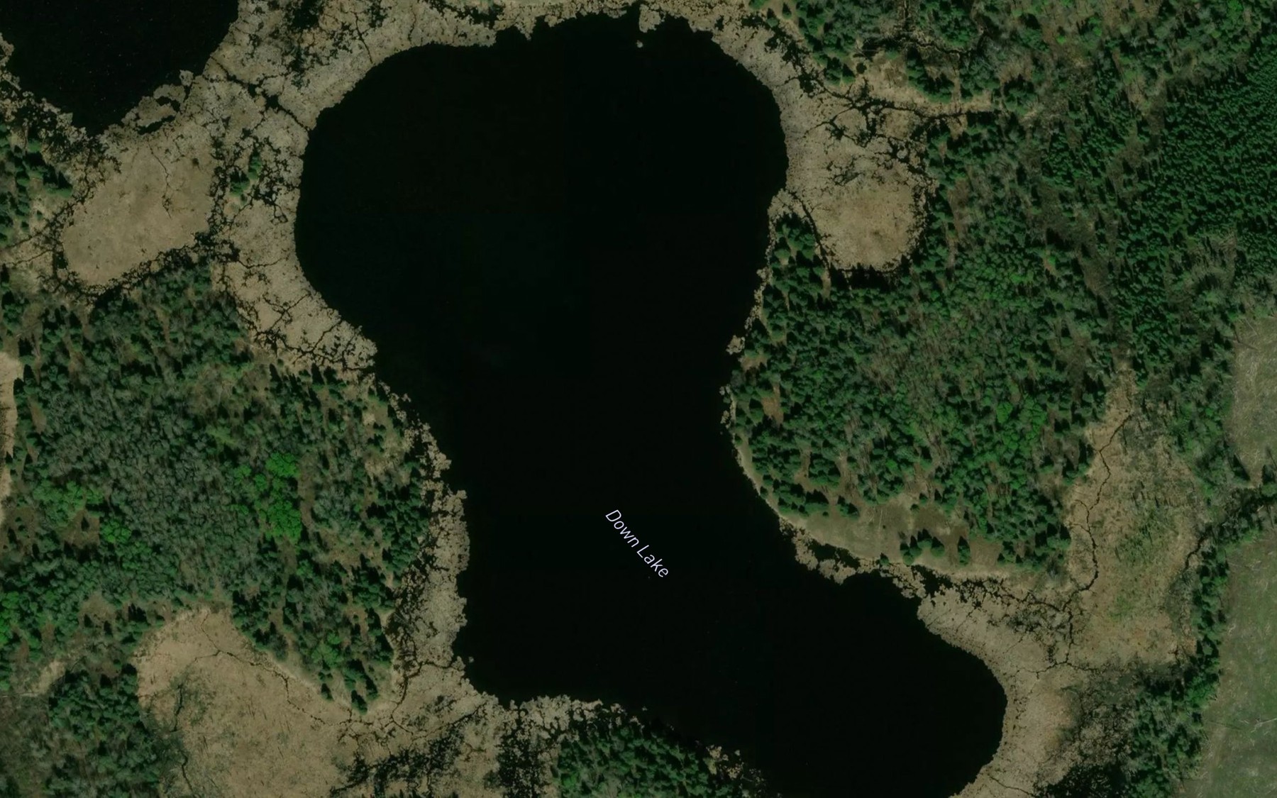 Satellite map of the Down Lake