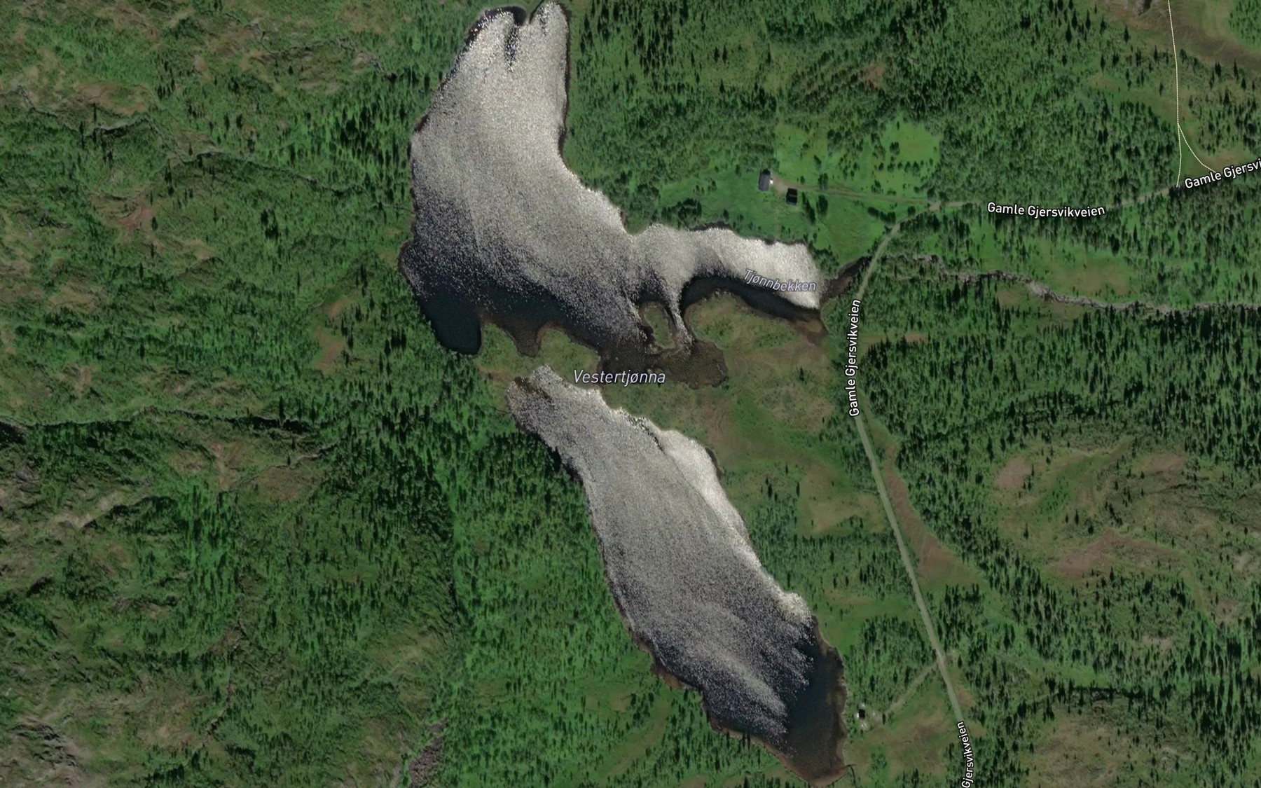 Satellite map of the Vestertjorna