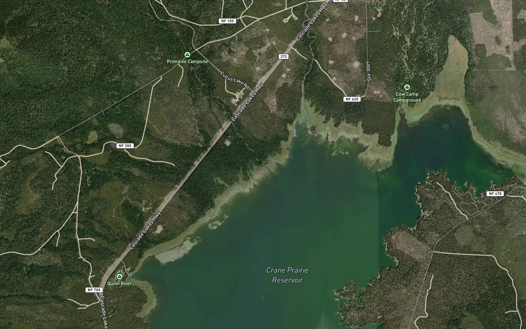 Satellite map of the Cultus Creek