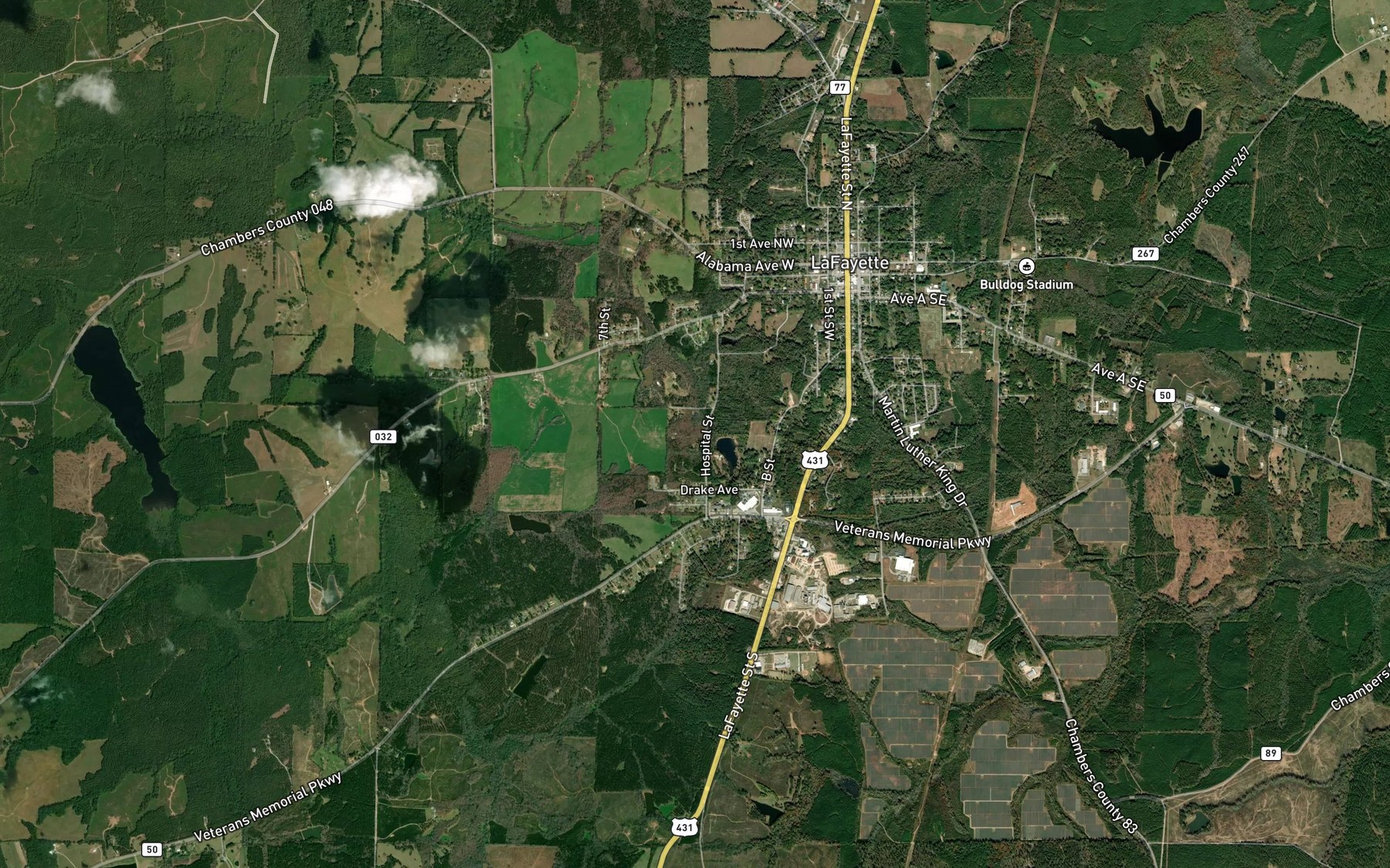 Satellite map of the Nolen Lake