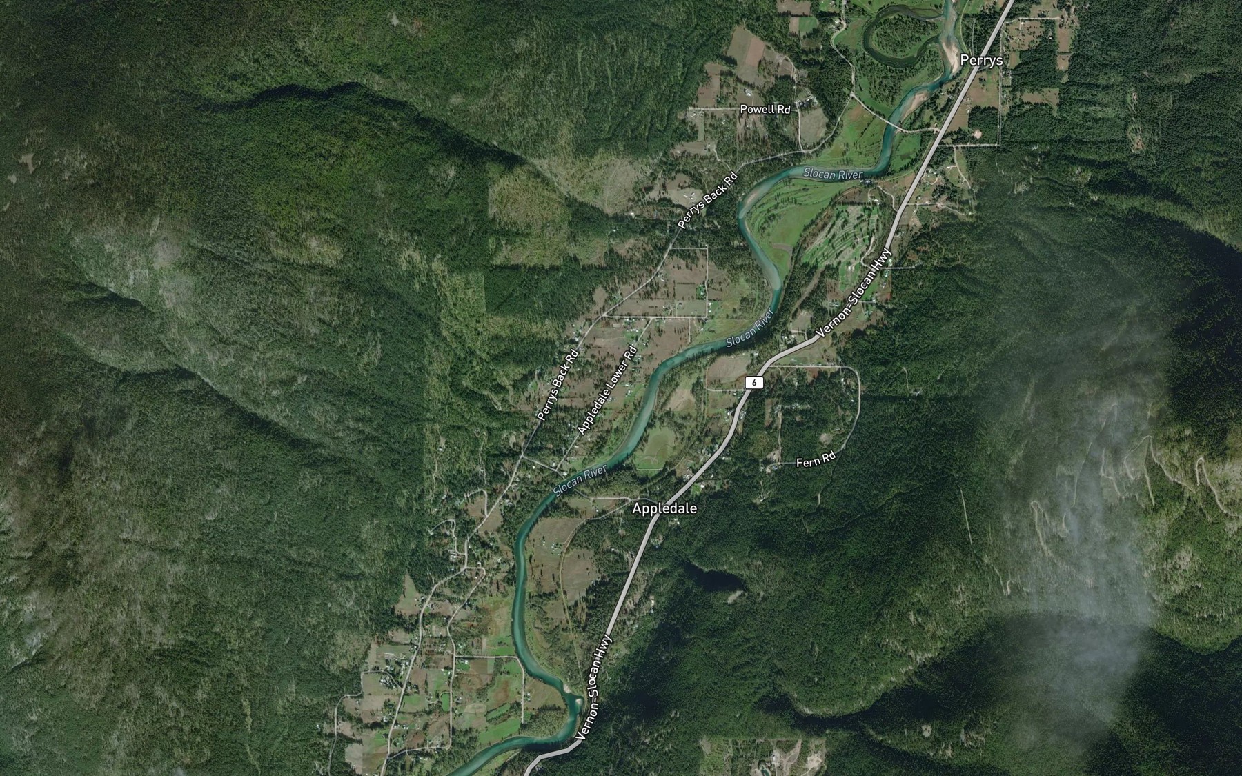 Satellite map of the Richards Creek