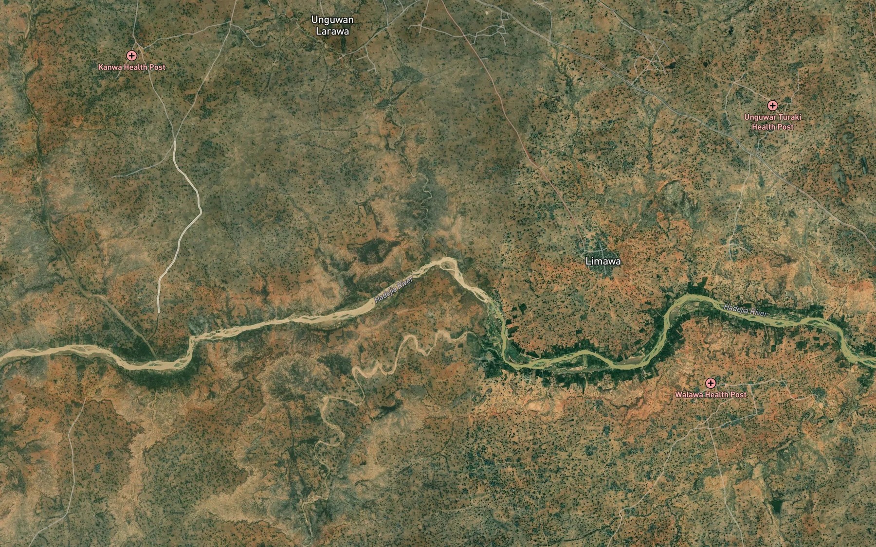 Satellite map of the River Tyaka