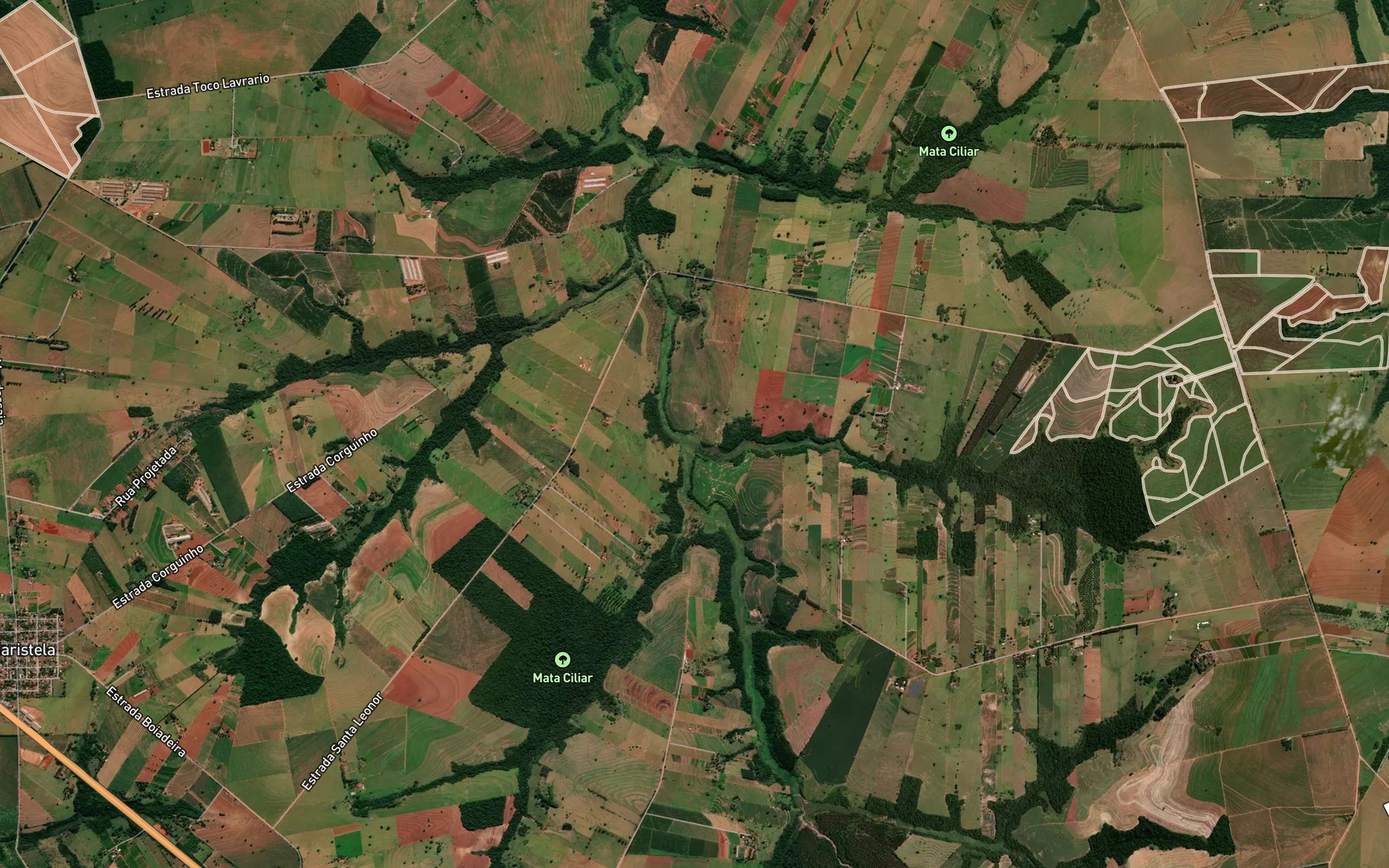Satellite map of the Agua da Santa Cruz