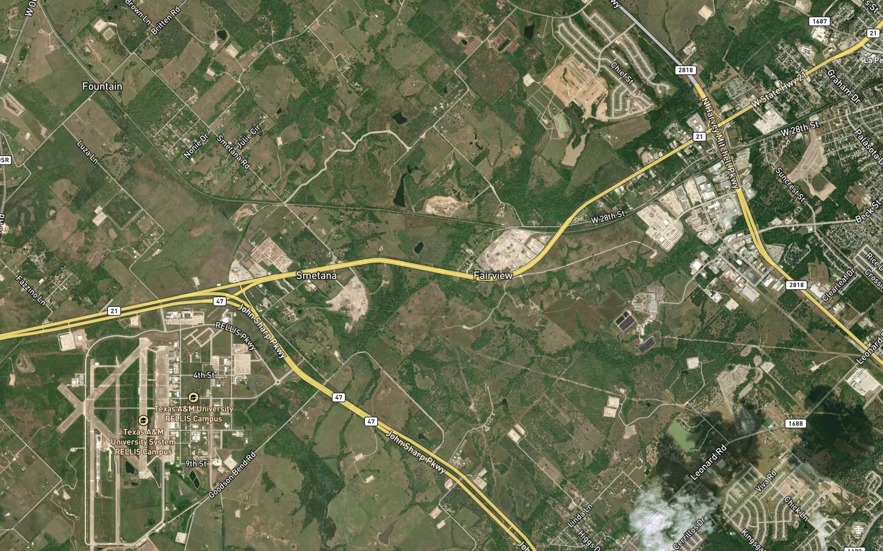 Satellite map of the Cottonwood Branch