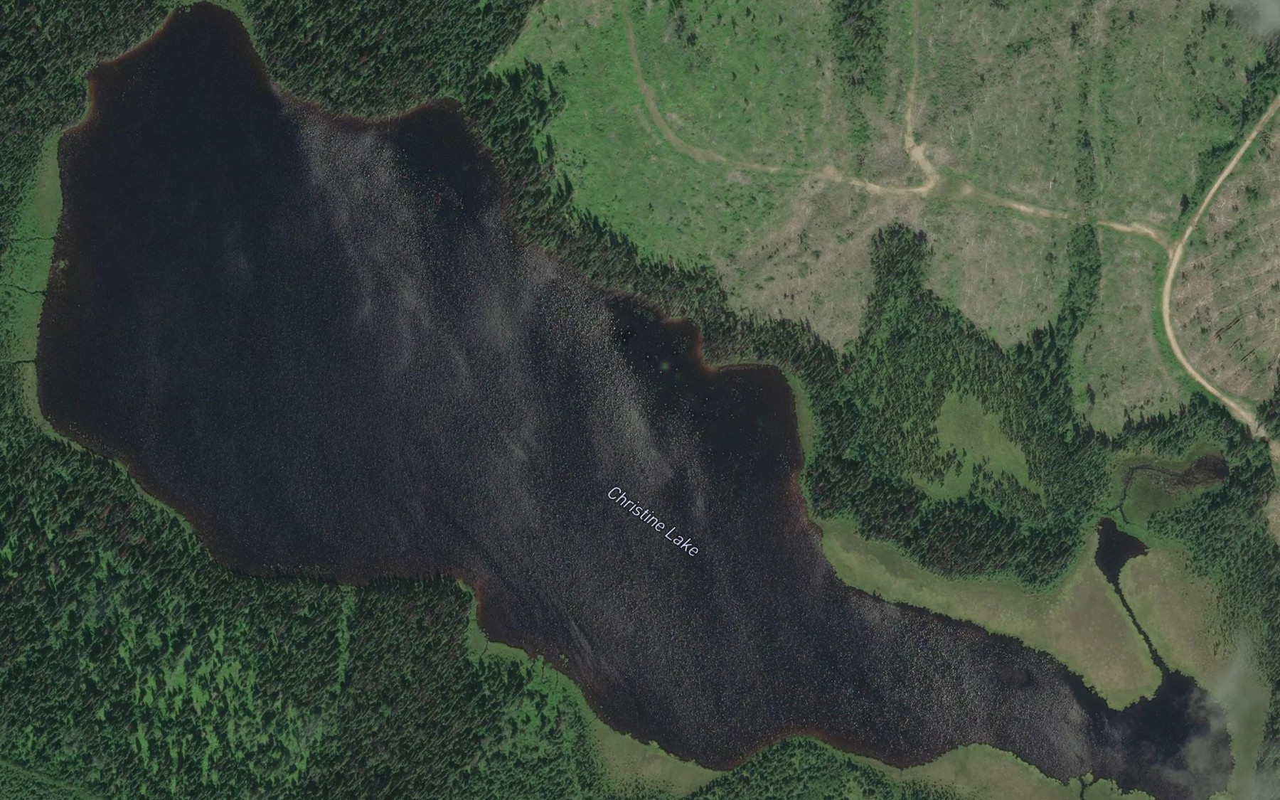 Satellite map of the Christine Lake