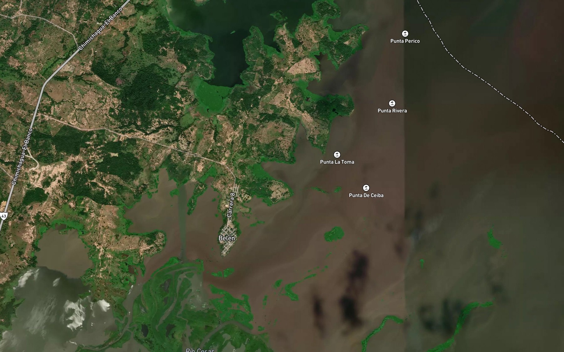 Satellite map of the Rincon La Ceiba