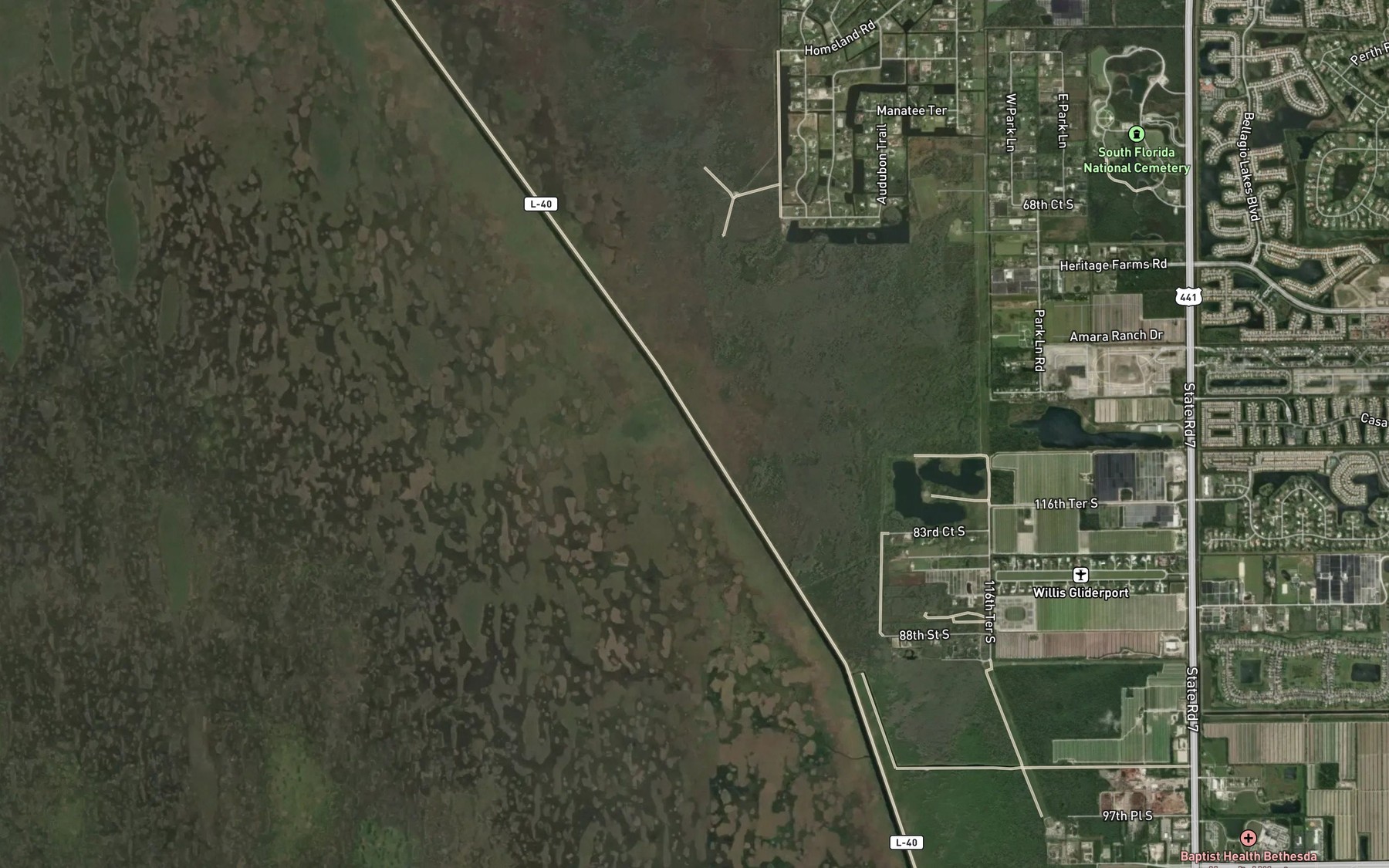Satellite map of the L-40 Canal